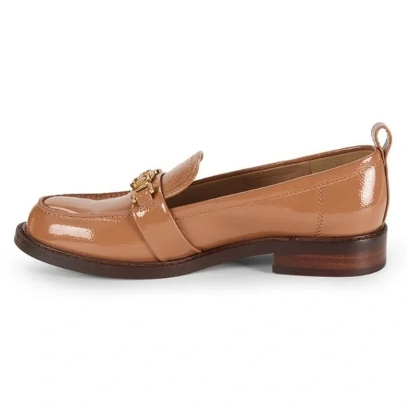 SAM EDELMAN Christy Patent Leather Loafers Camel Gold Size Women 8.5 M $150 MSRP - Picture 5 of 16
